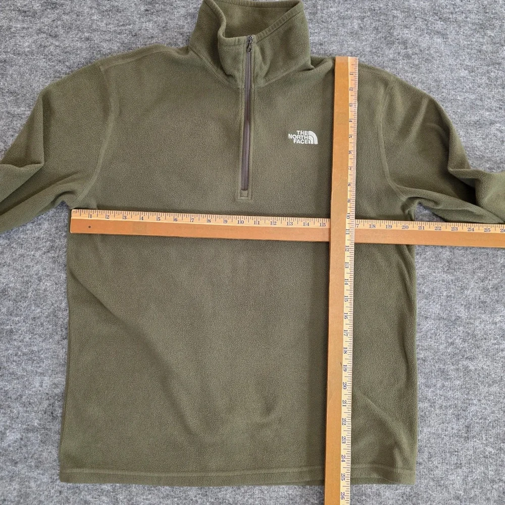 The‎ North Face Pullover Mens Medium Green Fleece 1/4 Zip Polartec Casual Jacket